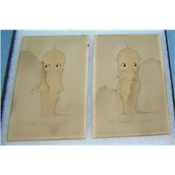 Pair of 1930's Rose O'Neill Kewpie doll post cards