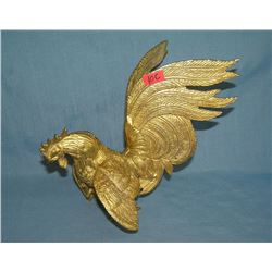 Gold gilded solid brass rooster