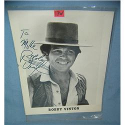 Autographed Bobby Vinton 8x10 photograph