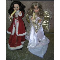Pair of mechanical and animated holiday angels
