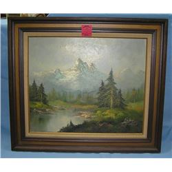 Artist signed oil on canvas landscape painting