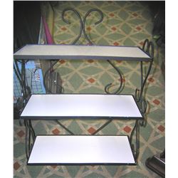 Early wrought iron 3 shelf wall display piece