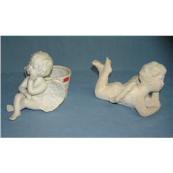 Pair of cherub figurines