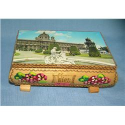 Hand painted Swiss mechanical musical jewelry box