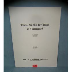 Where are the Toy Banks of Yesteryear? bank booklet