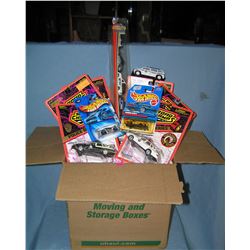 Box full of vintage Hot Wheels, Matchbox and assorted