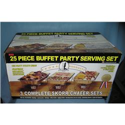 25 piece buffet party serving set with original box