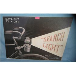 Bicycle search light retro advertising sign