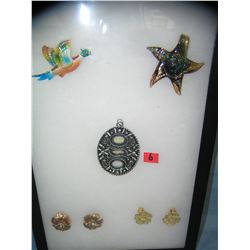 Vintage costume jewelry pins and earrings