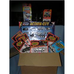 Box full of vintage Hot Wheels, Matchbox and assorted