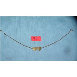 12K gold filled heart shaped ankle bracelet