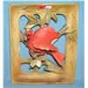 Image 1 : Porcelain hand painted cardinal wall plaque