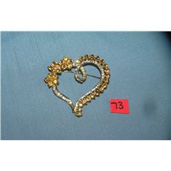 Quality costume jewelry heart shaped pin