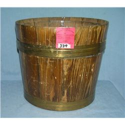 Vintage wood and metal flower pot