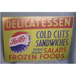 Antique style Pepsi Cola delicatessen advertiaing sign