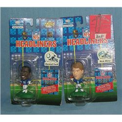 Pair of football Headliners figures