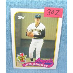 Jim Abbott rookie baseball card