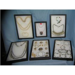 6 tray lots of vintage and modern costume jewelry