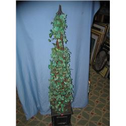 5 foot metal framed artificial tree in planter pot