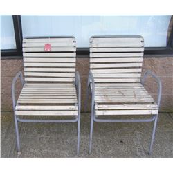 Pair of 1950's lawn chairs all cast aluminum
