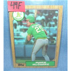 Mark McGwire rookie Baseball card