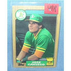 Jose Canseco rookie baseball card