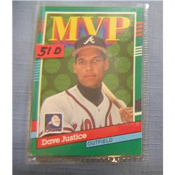 David Justice rookie baseball card