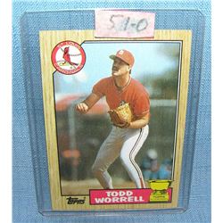 Todd Worrell rookie baseball card