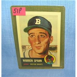 Warren Spahn retro style baseball card