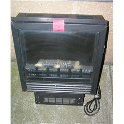 Electric light up illuminated scenic log space heater