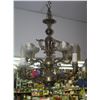 Image 1 : Large antique brass and crystal chandelier