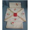 Image 1 : Set of 6 hand stitched floral napkins