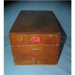 Antique oak hinged storage box