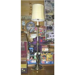Vintage 1960's brass and glass table floor lamp