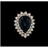 Image 2 : 14KT White Gold 12.42 ctw Topaz and Diamond Ring