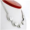 Image 4 : Platinum 10.25 ctw Diamond & Floating South Sea Pearl Statement Necklace