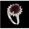 Image 4 : 7.28 ctw Ruby and Diamond Ring - 14KT White Gold