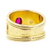 Image 3 : 1.00 ctw Ruby and Cubic Zirconia Ring - 18KT Yellow Gold