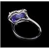 Image 3 : 4.42 ctw Tanzanite and Diamond Ring - 14KT White Gold