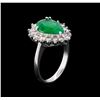 Image 4 : 14KT White Gold 2.02 ctw Emerald and Diamond Ring