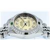 Image 4 : Rolex Ladies Stainless Steel Yellow Diamond & Emerald Datejust Wristwatch