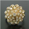 Image 6 : 14K Solid Yellow Gold 1.01 ctw 31 Round VS1 Diamond Flower CLUSTER Cocktail Ring