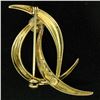 Image 4 : 14k Solid Yellow Gold German 5.9mm Round Cultured Pearl Textured Bird Brooch Pin