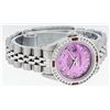 Image 3 : Rolex Ladies Stainless Steel Pink Diamond & Channel Ruby Datejust Wristwatch