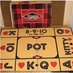Very old game of Tripoley, Service Edition Kings and Queens gambling - jeu pour gageurs service