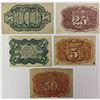 Image 2 : FIVE PCS. FRACTIONAL CURRENCY: