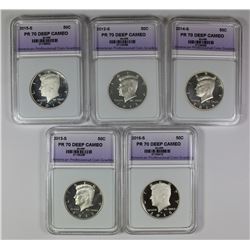 SIX SILVER KENNEDY HALF DOLLARS: