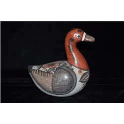 8" x 8" Pottery Painted Goose, Tony La Sal, Mexico