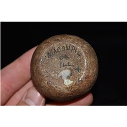 2 1/8" Quartzite Discoidal, Macoupin Co, Illinois