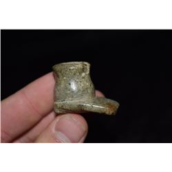 1" Tall Hopewell Platform Pipe, Broke at Bowl Base,